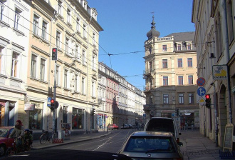 Kreuzung Rothenburger/Ecke Louisenstraße in Dresdens Äußerer Neustadt