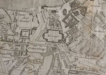 Karte vom Dresdner Zwinger und Umgebung im Jahr 1809