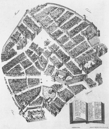Stadtkarte von Dresden im Jahr 1634